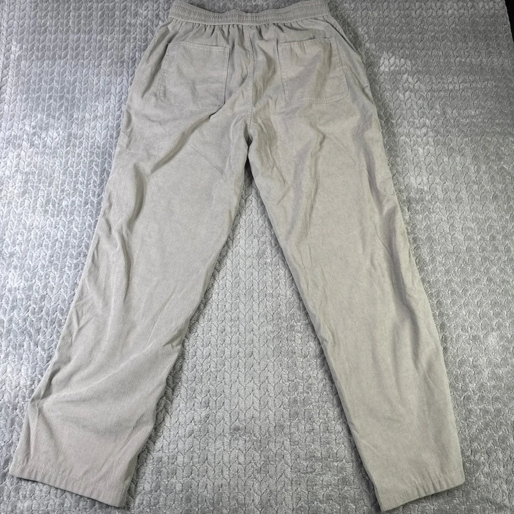 Manfinity Constitution Mens Gray Corduroy Pants Elastic Waist Drawstring Large